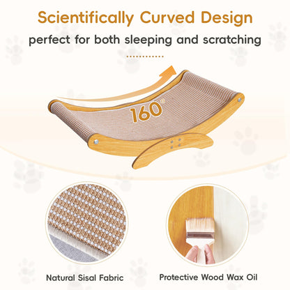Extra-Larger Cat Scratcher Bed for Indoor Cats 27.6" Natural Sisal Pad