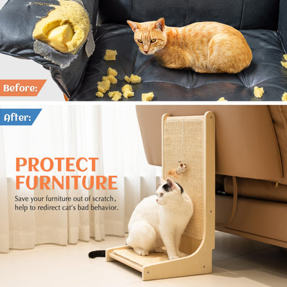 PETKARAY Sisal Cat Scratcher, Upright Cat Scratch Pad Wall Mounted Pad