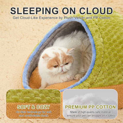 Jiupety Cute Cat Beds for Indoor Cats, Cave Bed for Kittens, Bed