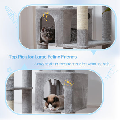 Hey-brother Tall Cat Tree Tower, Heavy Duty Scratching Posts Balls