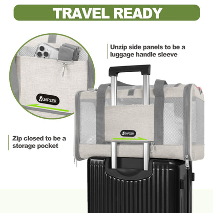 GAPZER Cat Carrier American Airline Approved 18x11x11, Top Opening Bag