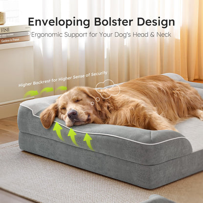 CWAWZ Jumbo Dog Beds for Extra Large Dogs, Orthopedic Dog Bed