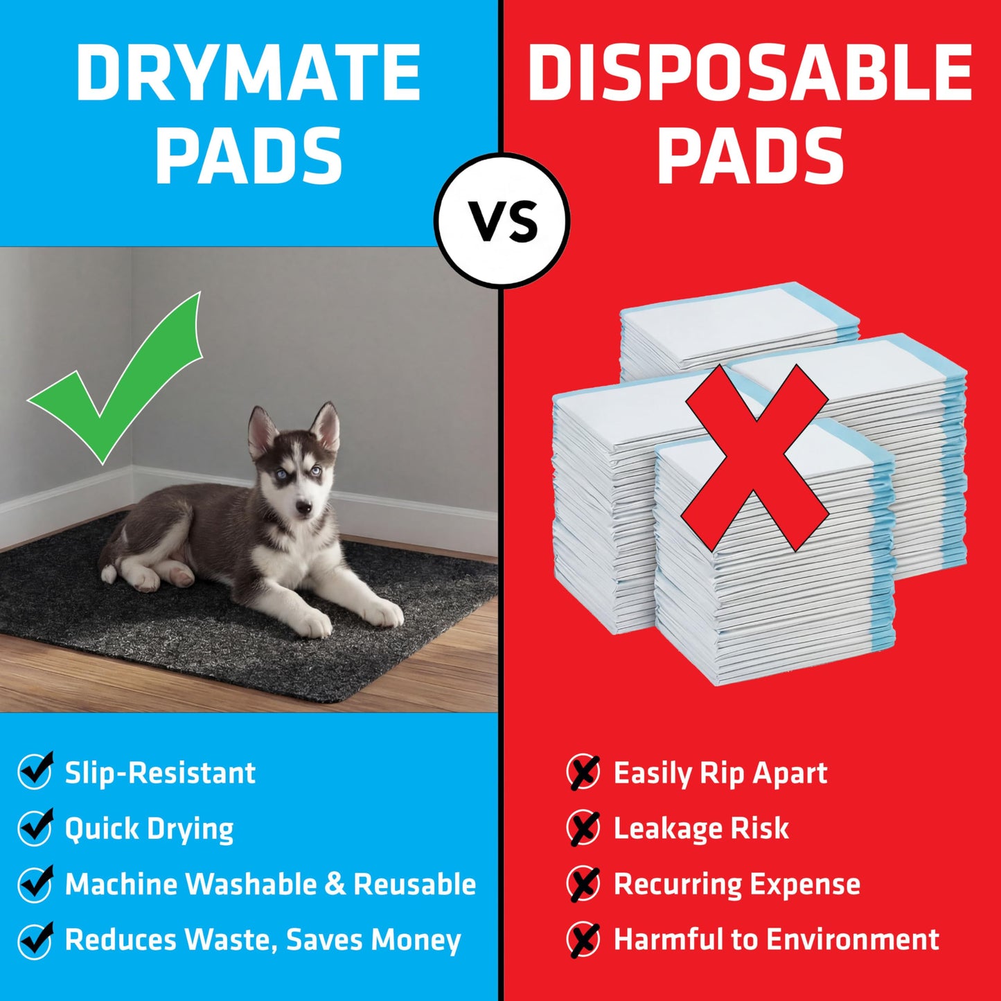 Drymate Jumbo XXL Potty Pad, Dog Playpen Mat Whelping (60x74), Mat