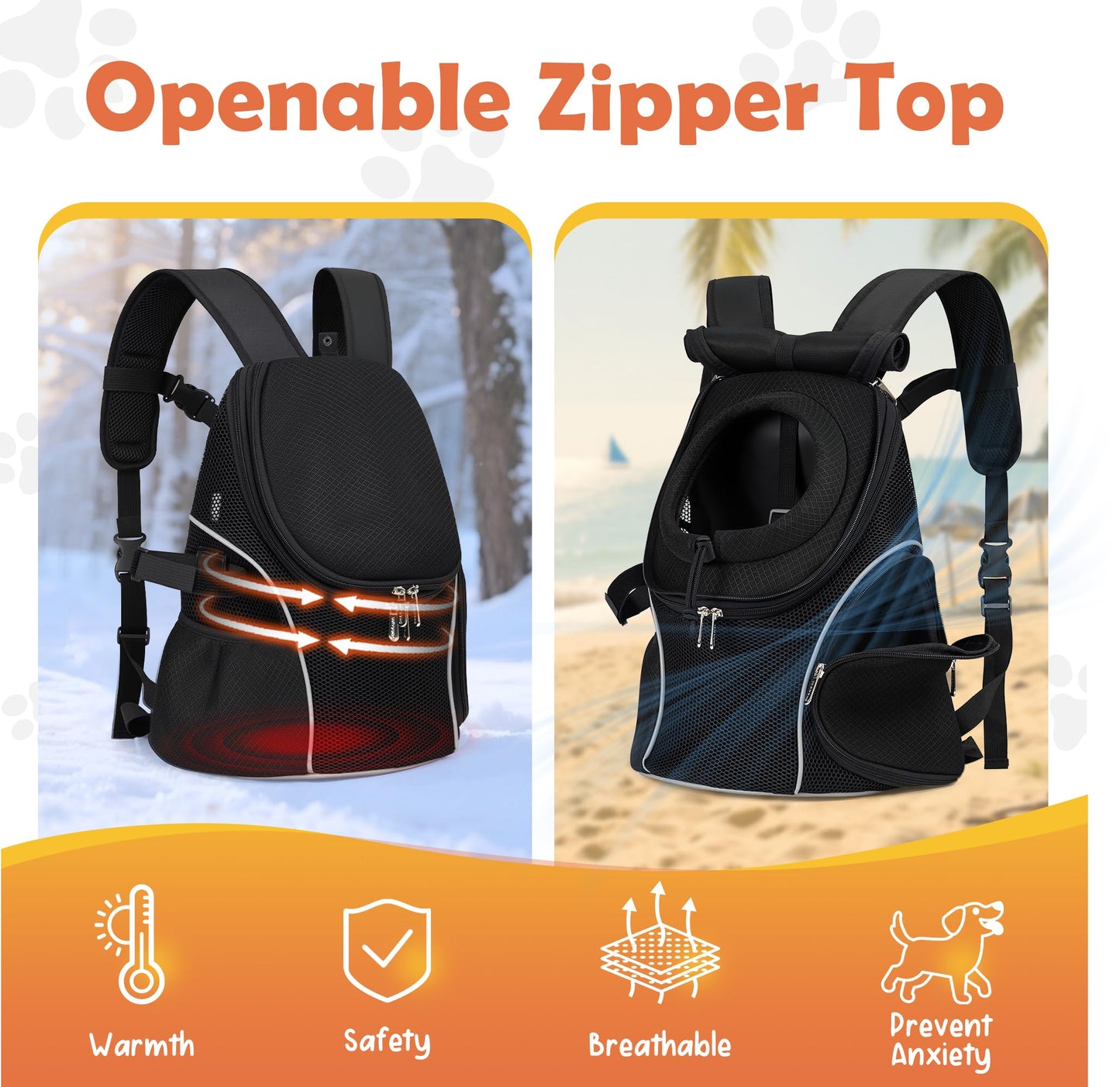 WOYYHO Pet Dog Carrier Backpack with Top and Side Windows, Carrier