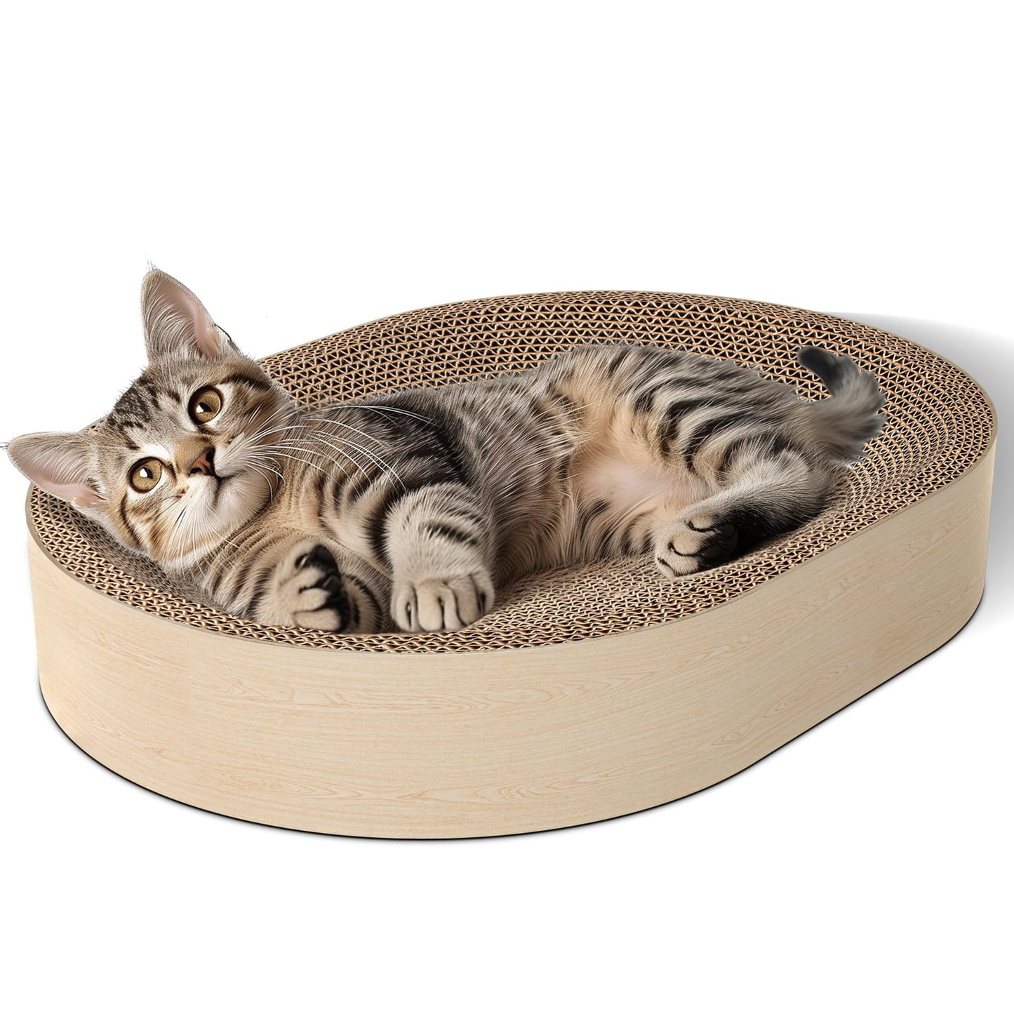 ComSaf Cat Scratching Board Cat Scratcher Bed for Indoor Bed