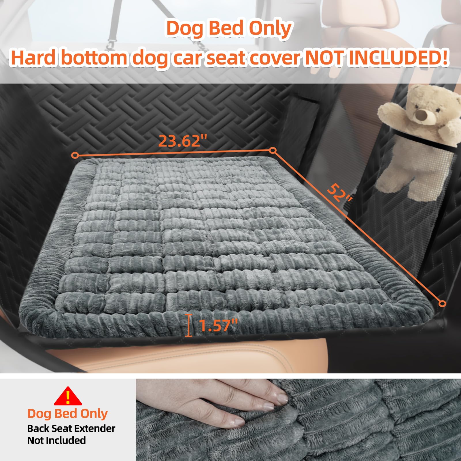 LEHNI Backseat Pet Bed Mat, Deluxe Dog Seat Covers,Truck Plaid Seat