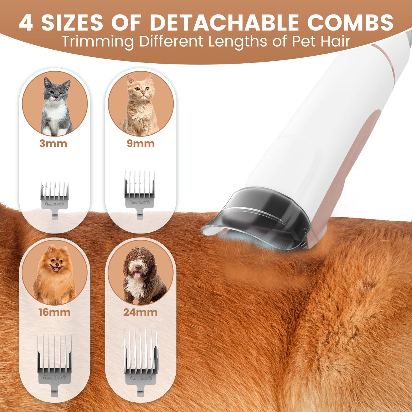 Dog Grooming Vacuum, Pet Grooming Kit, Dog Clipper Nail Trimmer