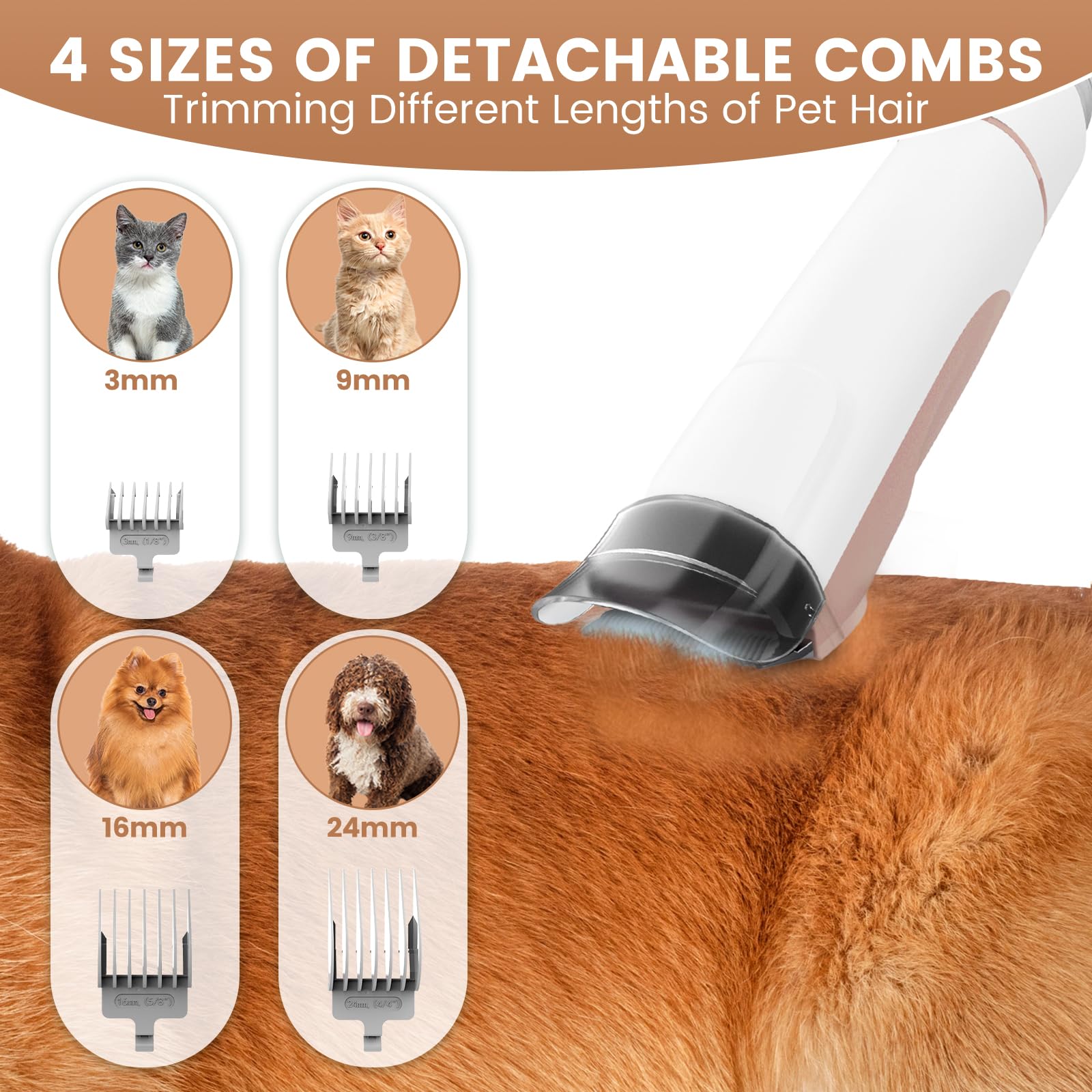 Dog Grooming Vacuum, Pet Grooming Kit, Dog Clipper Nail Trimmer