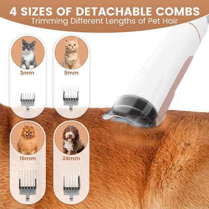 Dog Grooming Vacuum, Pet Grooming Kit, Dog Clipper Nail Trimmer