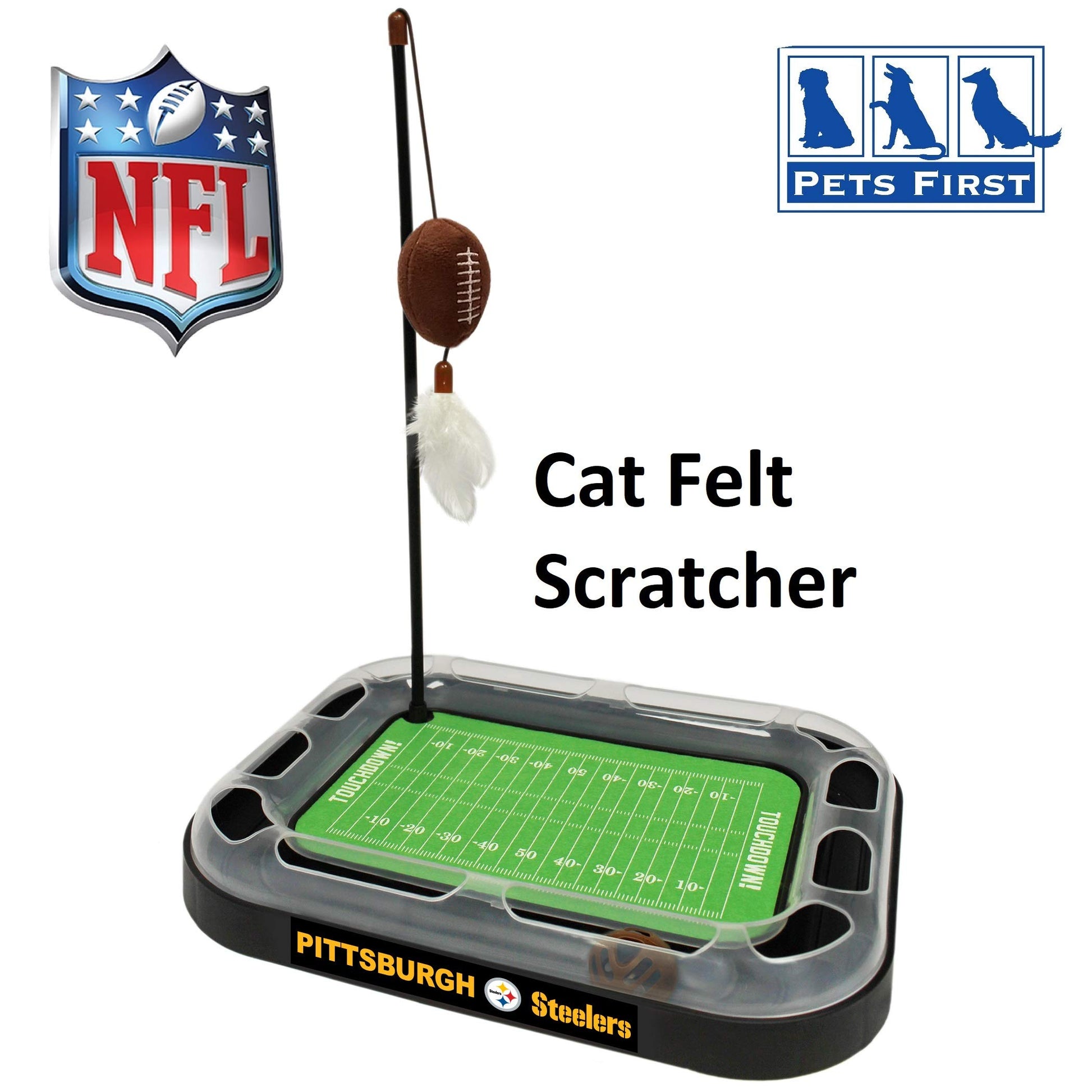 Pets First BEST CAT TOY Pittsburgh Steelers Football Field Catnip