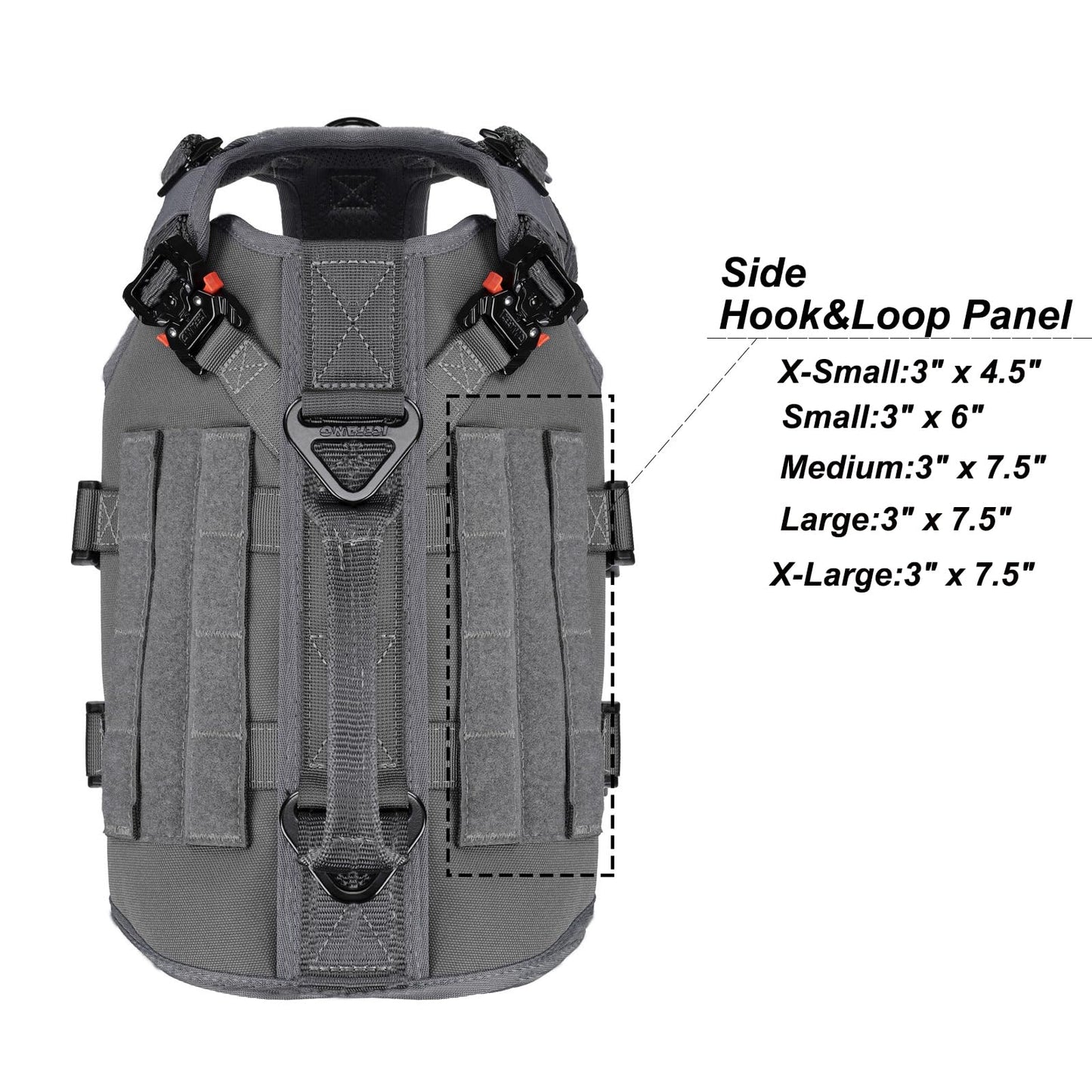 ICEFANG Tactical Dog Operation Harness with 6X Buckle,Dog Molle Vest