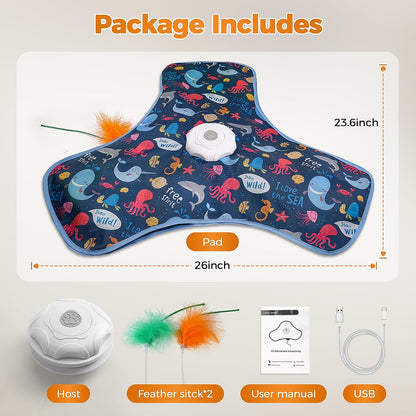 tikibest Interactive Cat Toy, Cat Toys Interactive with Touch Feather