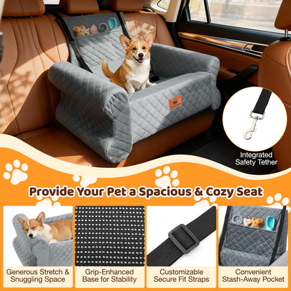 Dog Car Seat for Medium/Large Dogs up to Memory Foam Dog Booster Seat