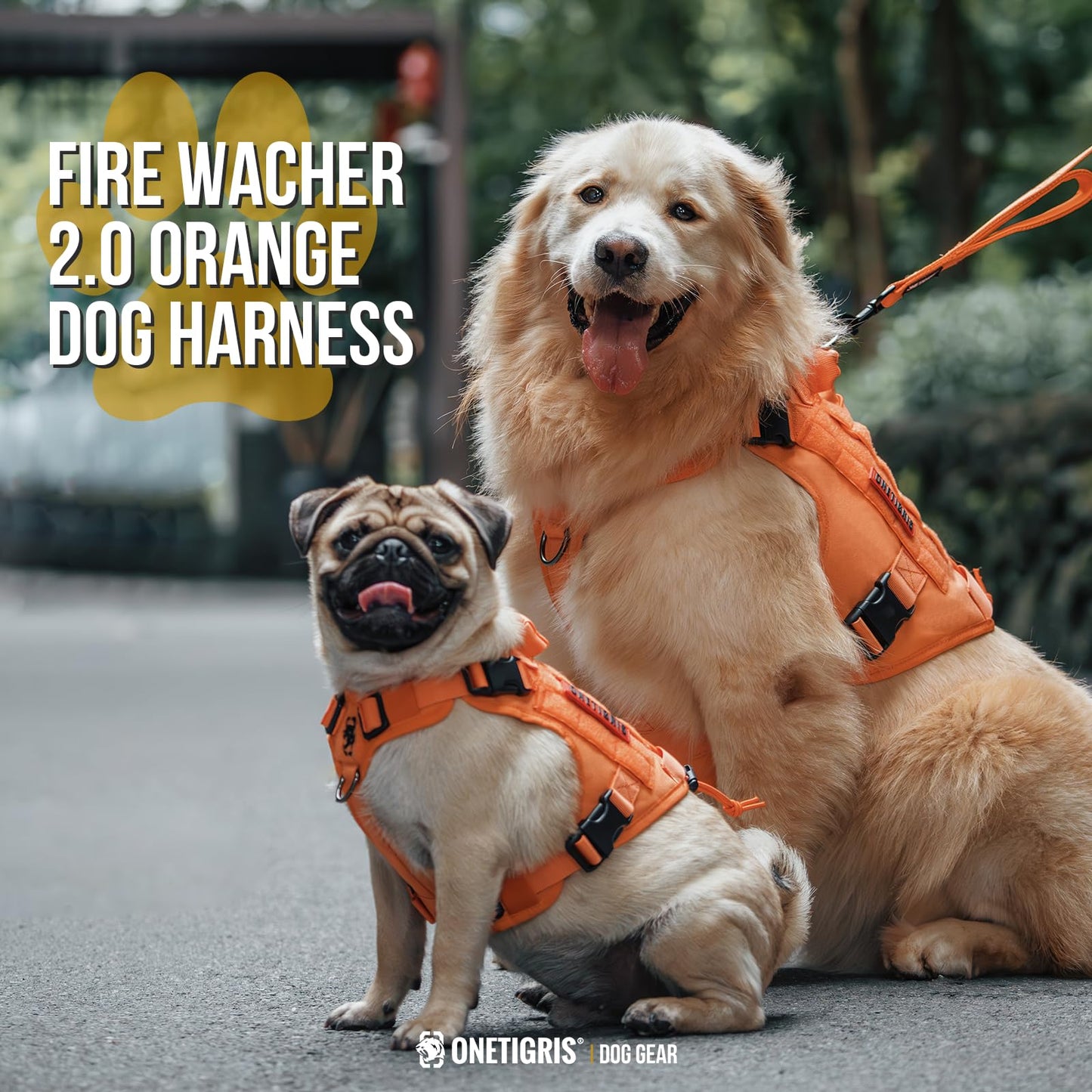 OneTigris Tactical Dog Harness Vest,No-Pull Service Dog Vest with Hook