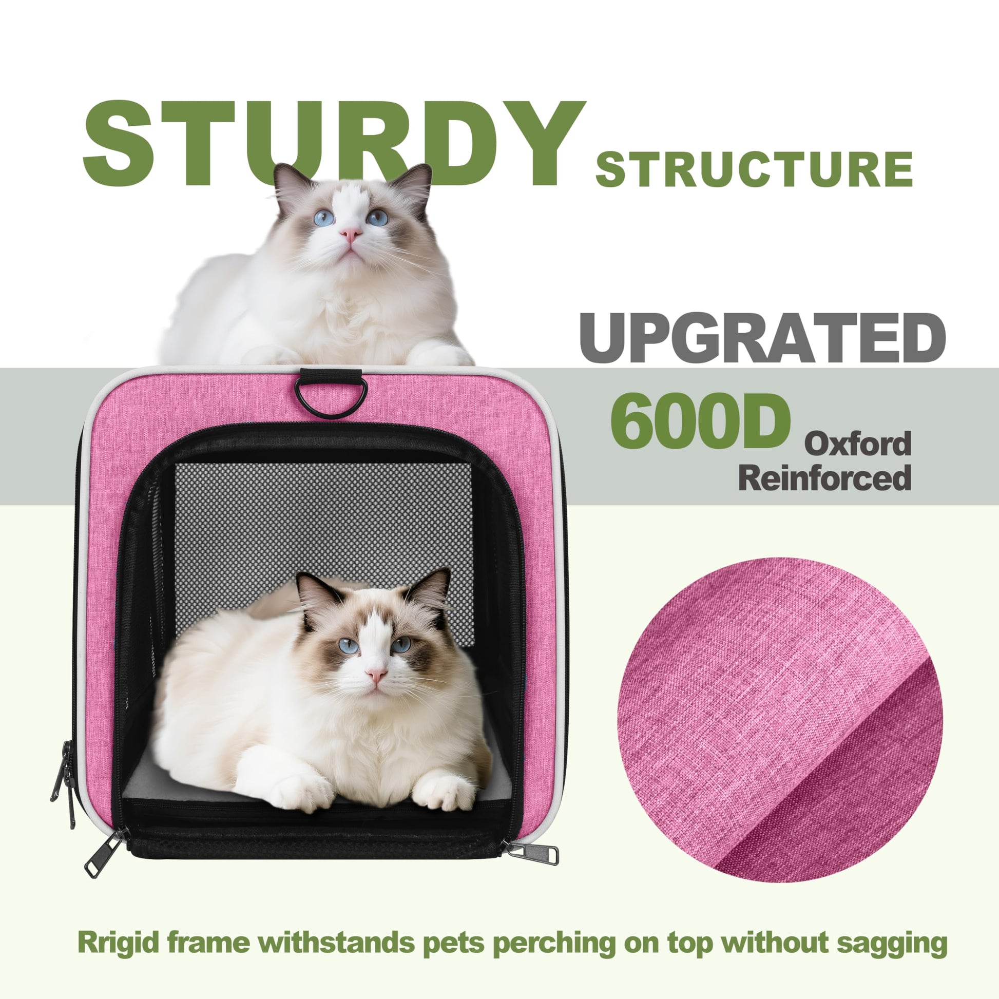 GAPZER Cat Carrier 18x11x11 Delta Airline Approved, Easy Load Bag
