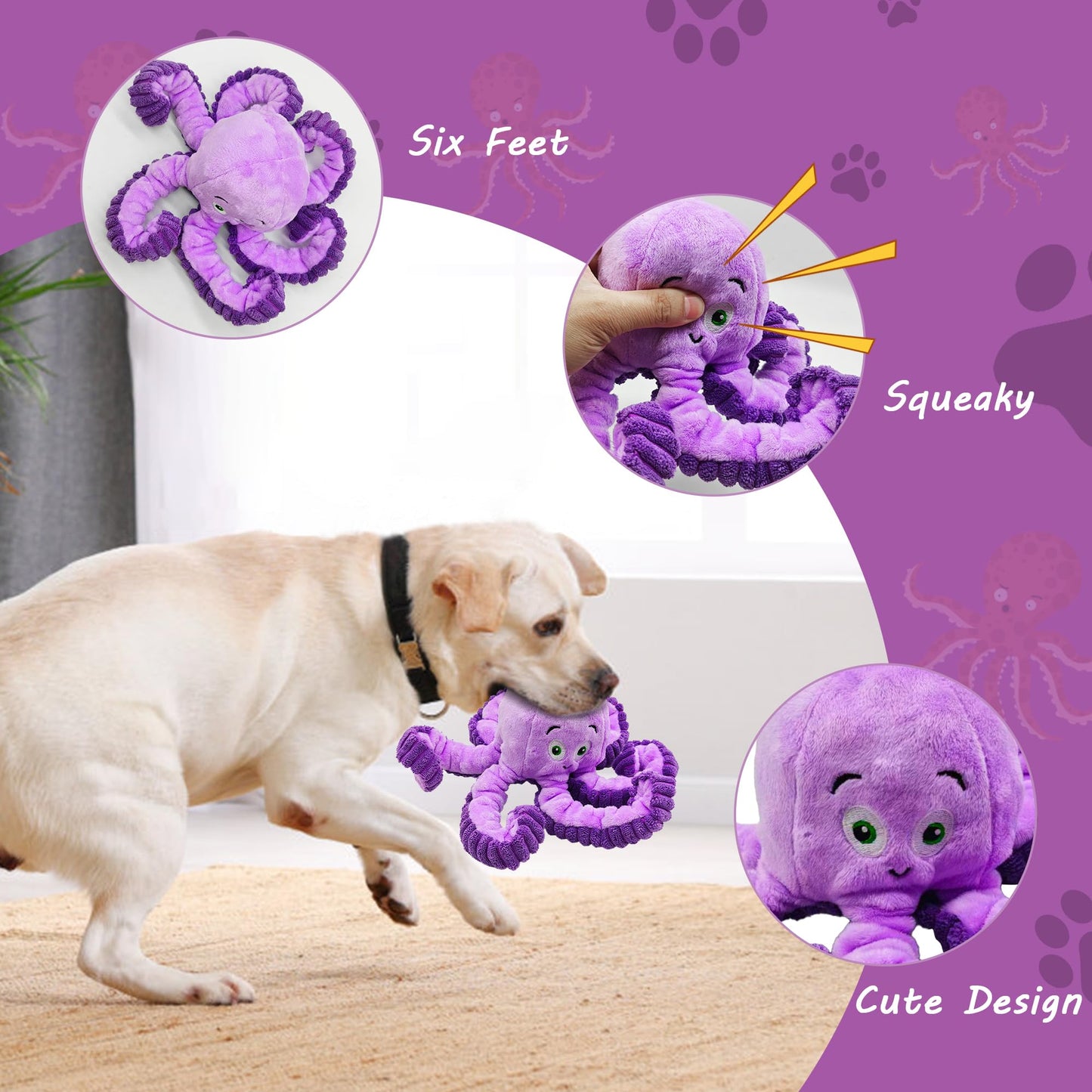 Qiiiiian Squeaky Dog Toys, Stuffed Large Dog Toys to Keep Them Plush