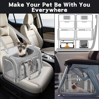 Soft-Sided Cat/Dog/Pet Carrier, Collapsible Pets Travel Carriers