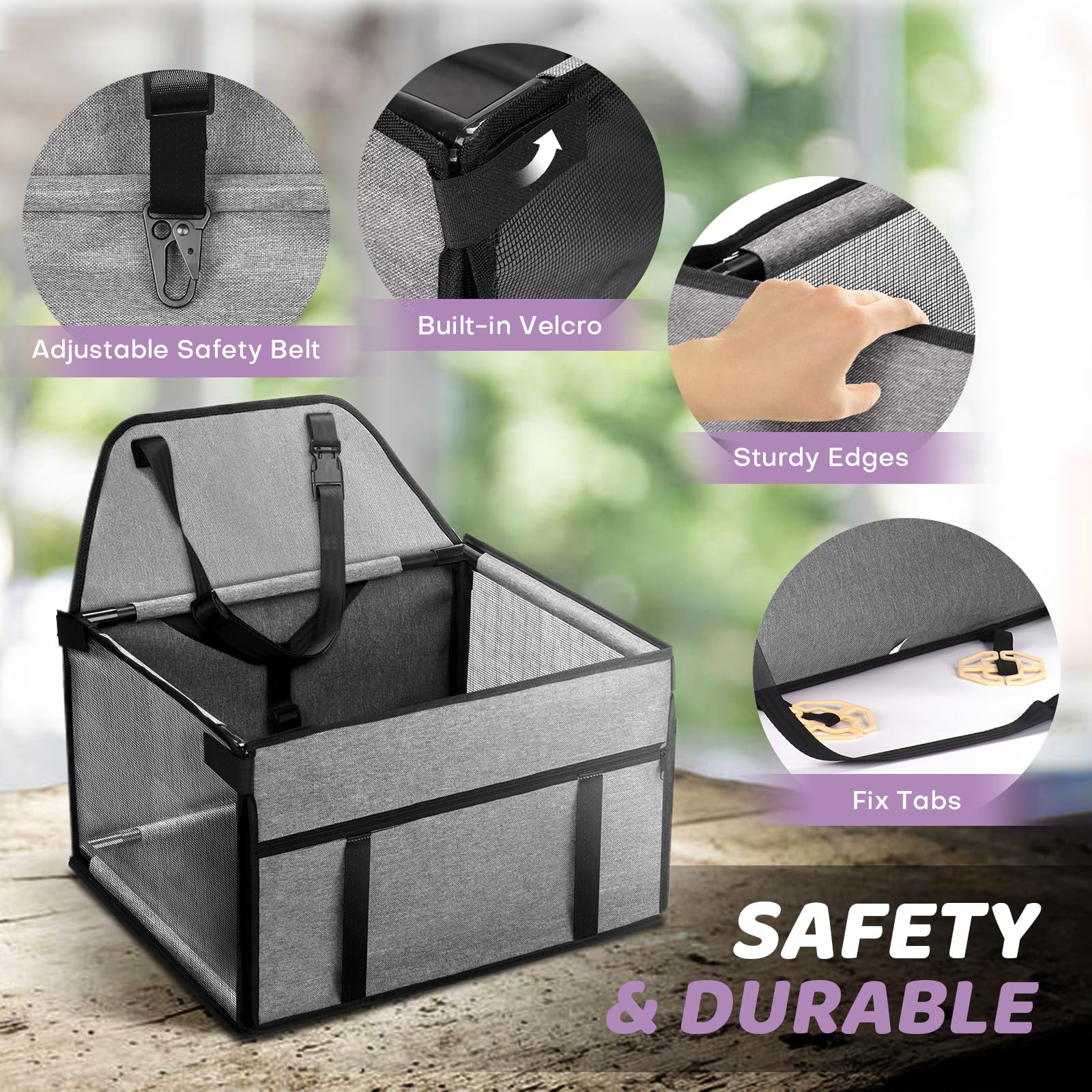 GENORTH Small Dog Car Seat Portable Puppy/Pet Booster Seat
