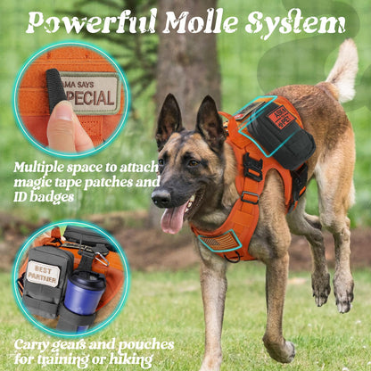 rabbitgoo Tactical Dog Harness Medium Sized, Heavy Duty Pet Harness