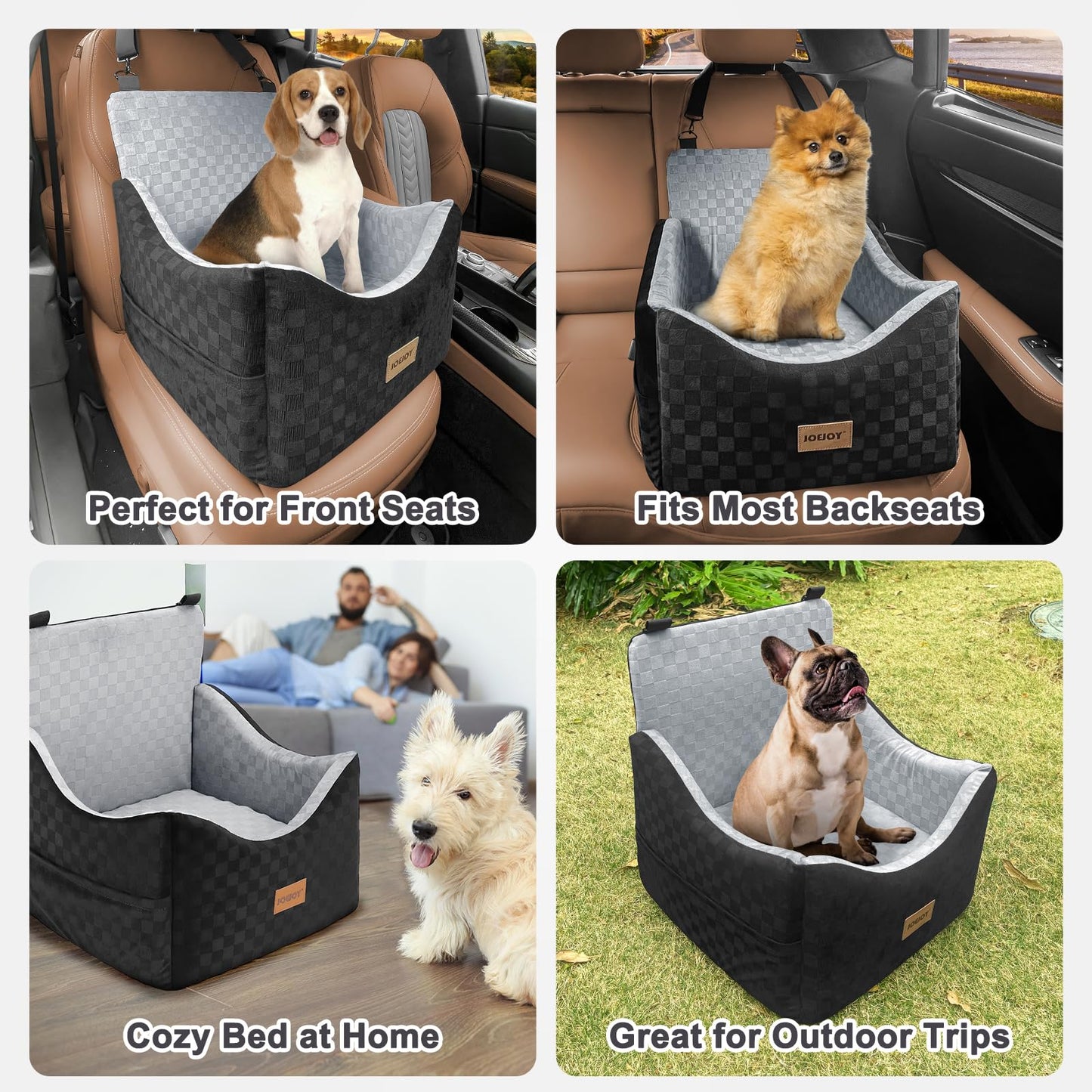 JOEJOY Elevated Dog Car Seat for Small/Medium Dogs up to Memory Seat