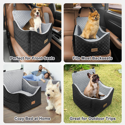 JOEJOY Elevated Dog Car Seat for Small/Medium Dogs up to Memory Seat