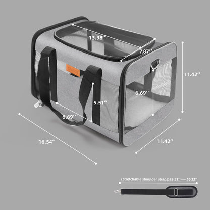 YUNIQUE Soft-Sided Cat Dog Carrier for Pets Up to Airline Carrier