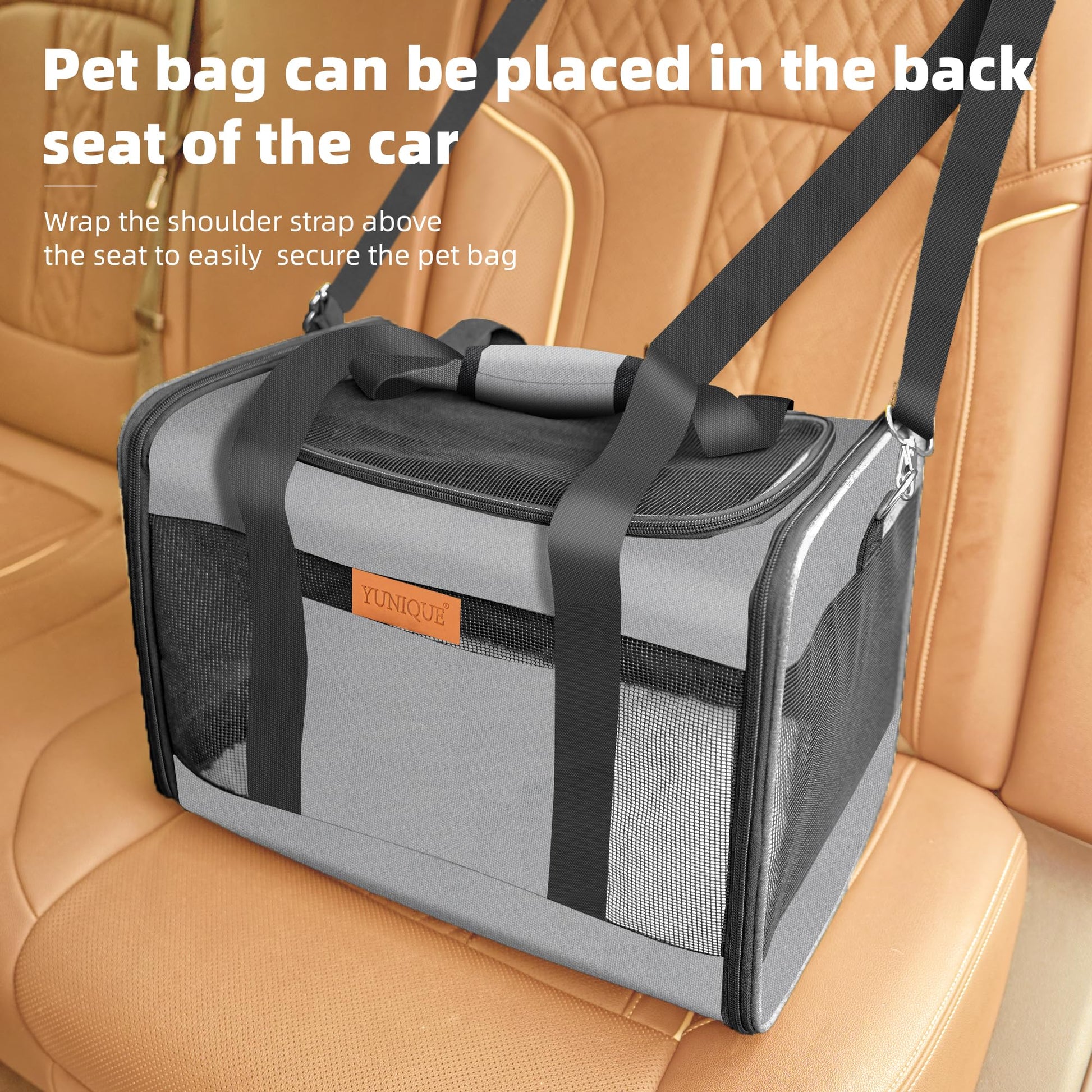 YUNIQUE Soft-Sided Cat Dog Carrier for Pets Up to Airline Carrier