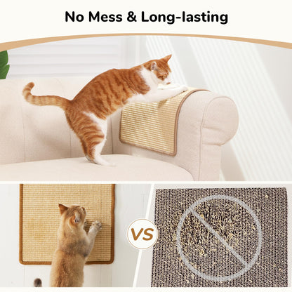 FUKUMARU 2 Packs Cat Scratching Mat, Natural Sisal Cat Scratch Pad