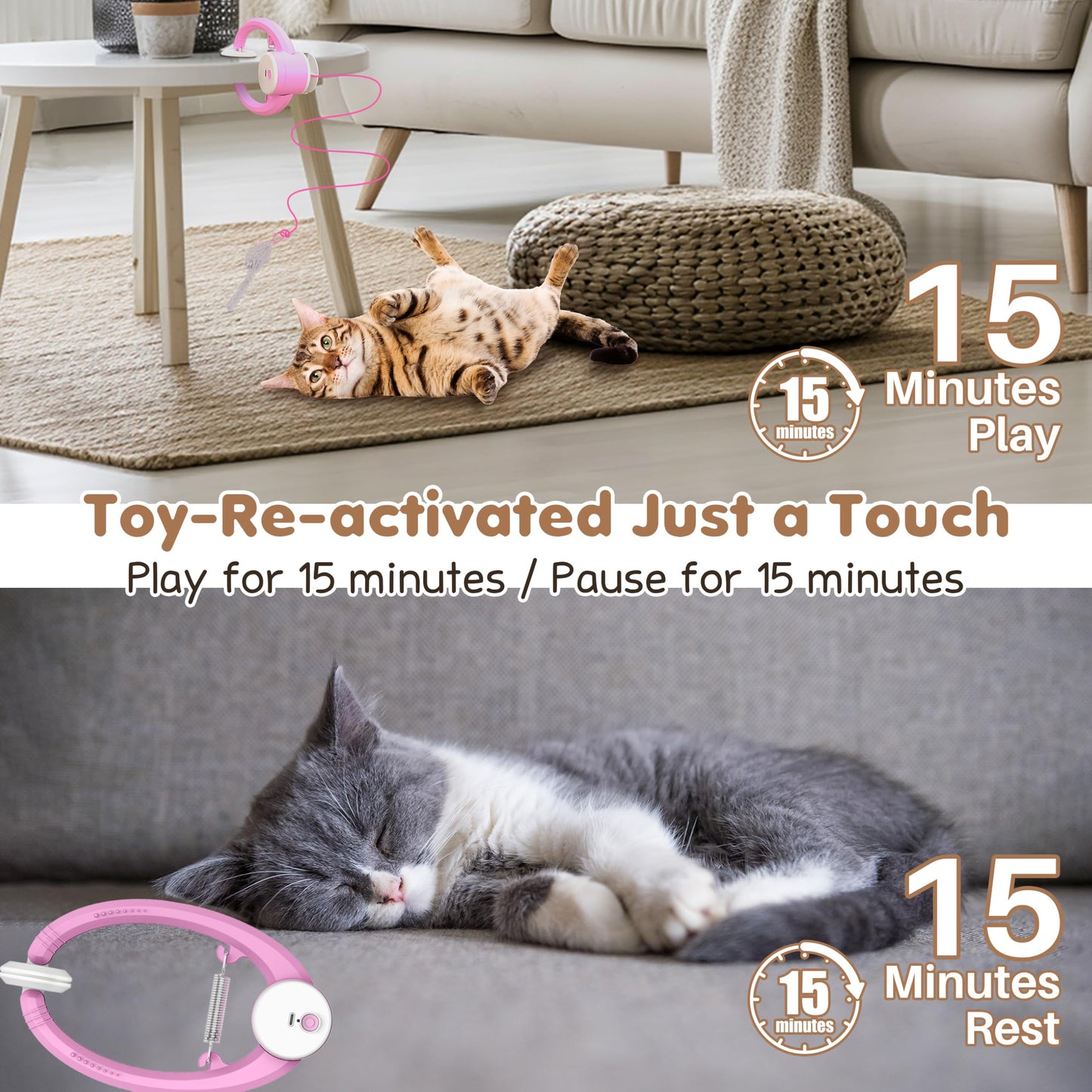 Bolpetizo Cat Toy Interactive for Indoor Cats, Smart USB Catnip