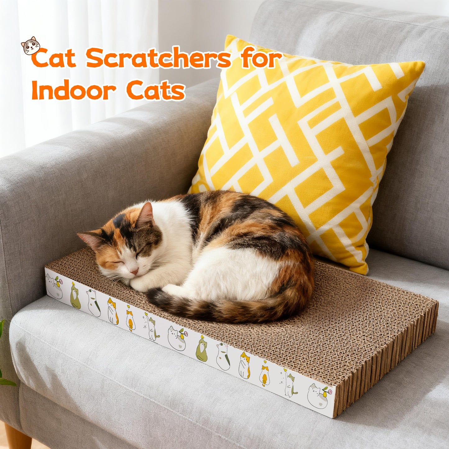 PatiencET Cat Scratching Board 4 Pack, Cardboard Cat Scratcher
