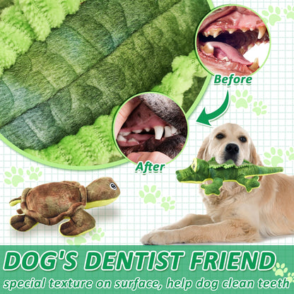 LECHONG Stuffed Animal Dog Toys, 5 Pack Tough Squeaky Dog Toys, Plush