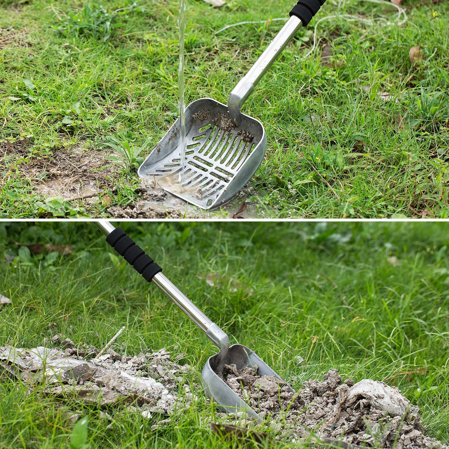 Yangbaga Metal Cat Litter Scoop:Detachable Long Handle Litter Litter