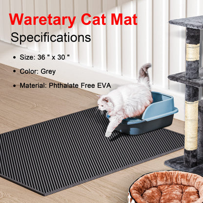 Waretary Cat Litter Box Mat: x 30" Waterproof Kitty Cat Litter
