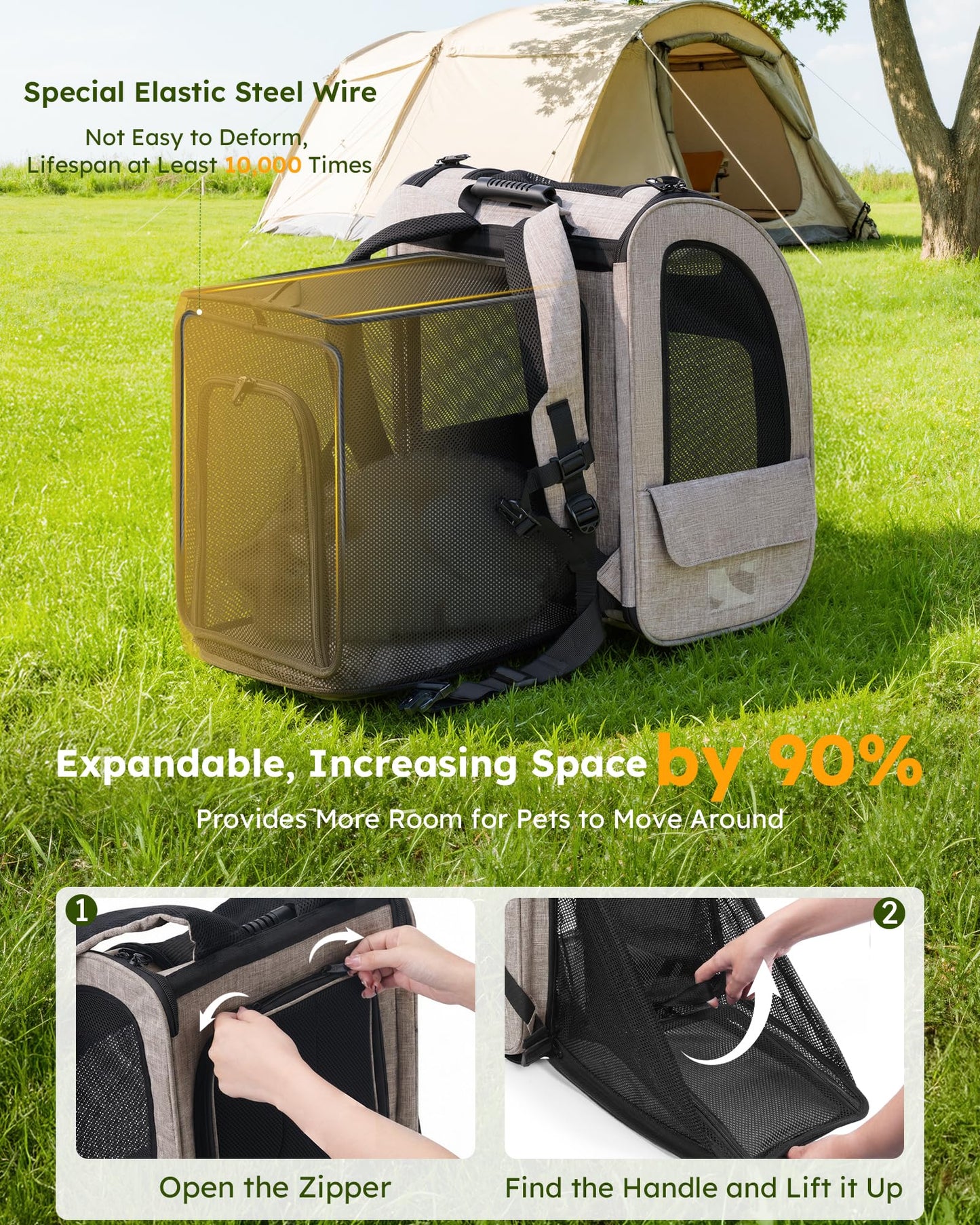 Pecute Cat Backpack Carrier XL, ExpandablePet Backpack