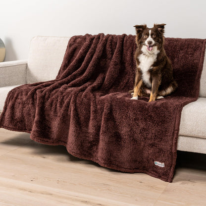 PetAmi Fluffy Waterproof Dog Blanket for Bed Large Dogs, Soft Crate