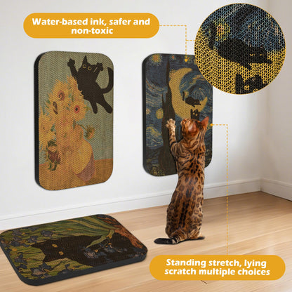 LESISSMER Art Cat Scratcher, 3 Packs Wall-Mountable Art Cat Scratchers