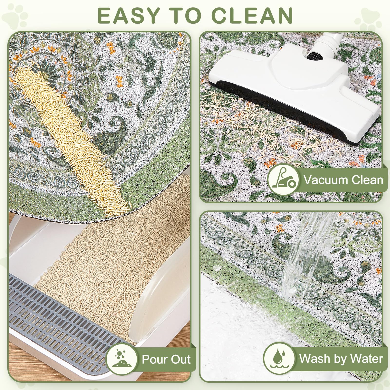 Unicorn Catcher Cat Litter Mat 40" x 30" Non-Slip Litter Box Mat