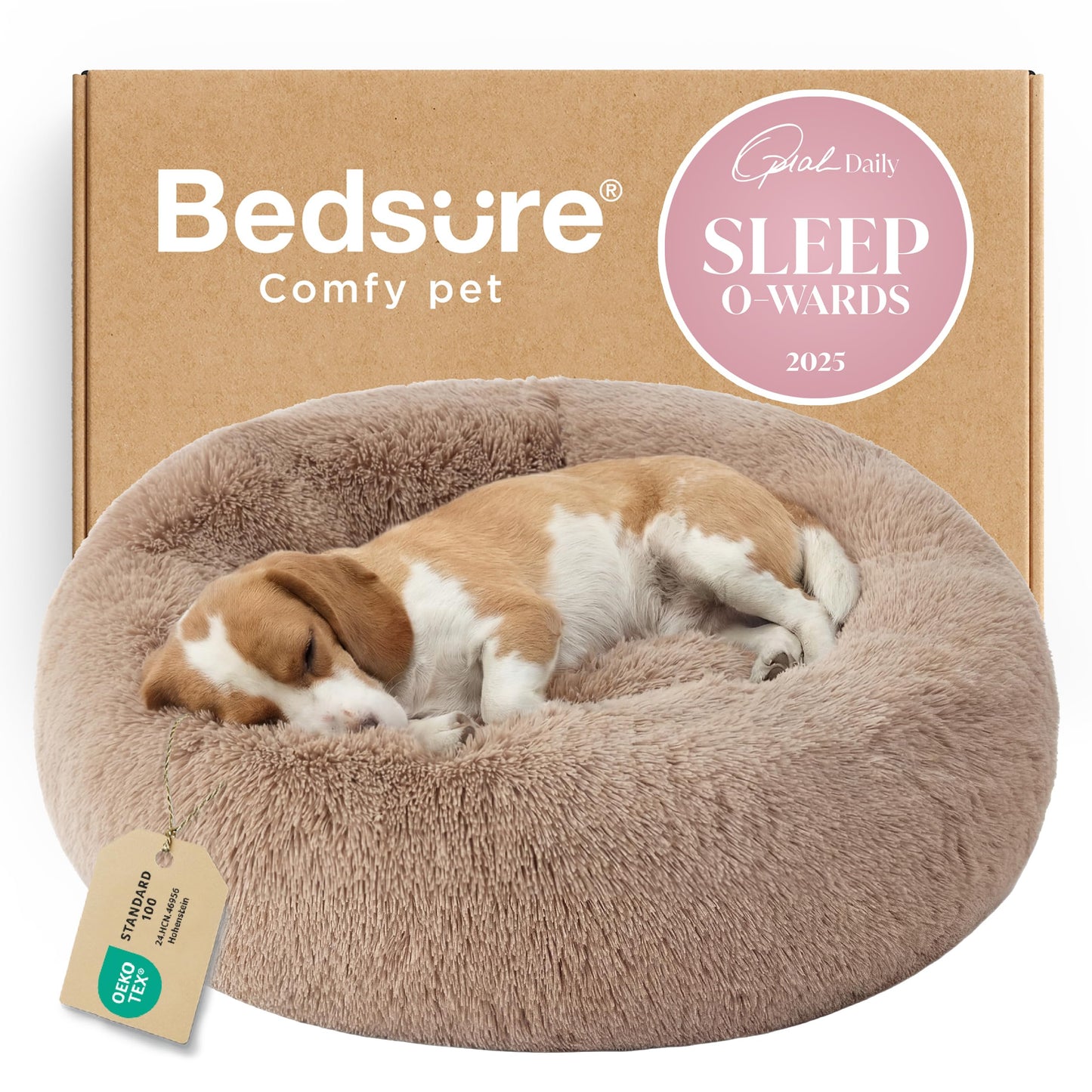 Bedsure Calming Dog Bed Medium Large Size Dogs Donut Washable Bed