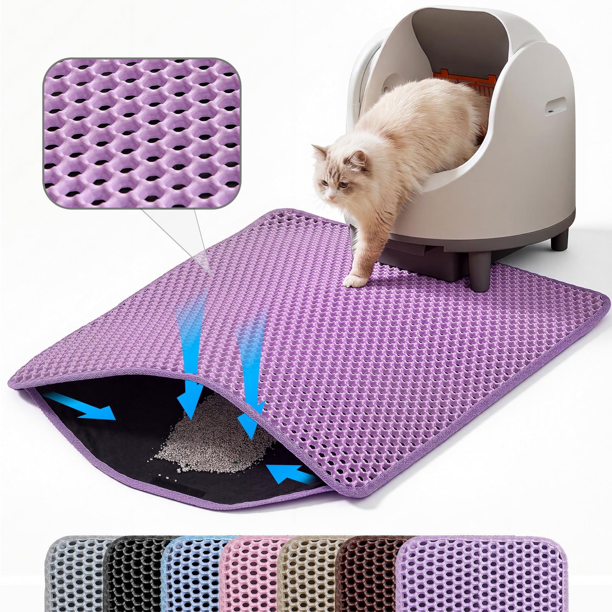 Petinstinct Jumbo Cat Litter Mat, Double Layer Honeycomb Litter