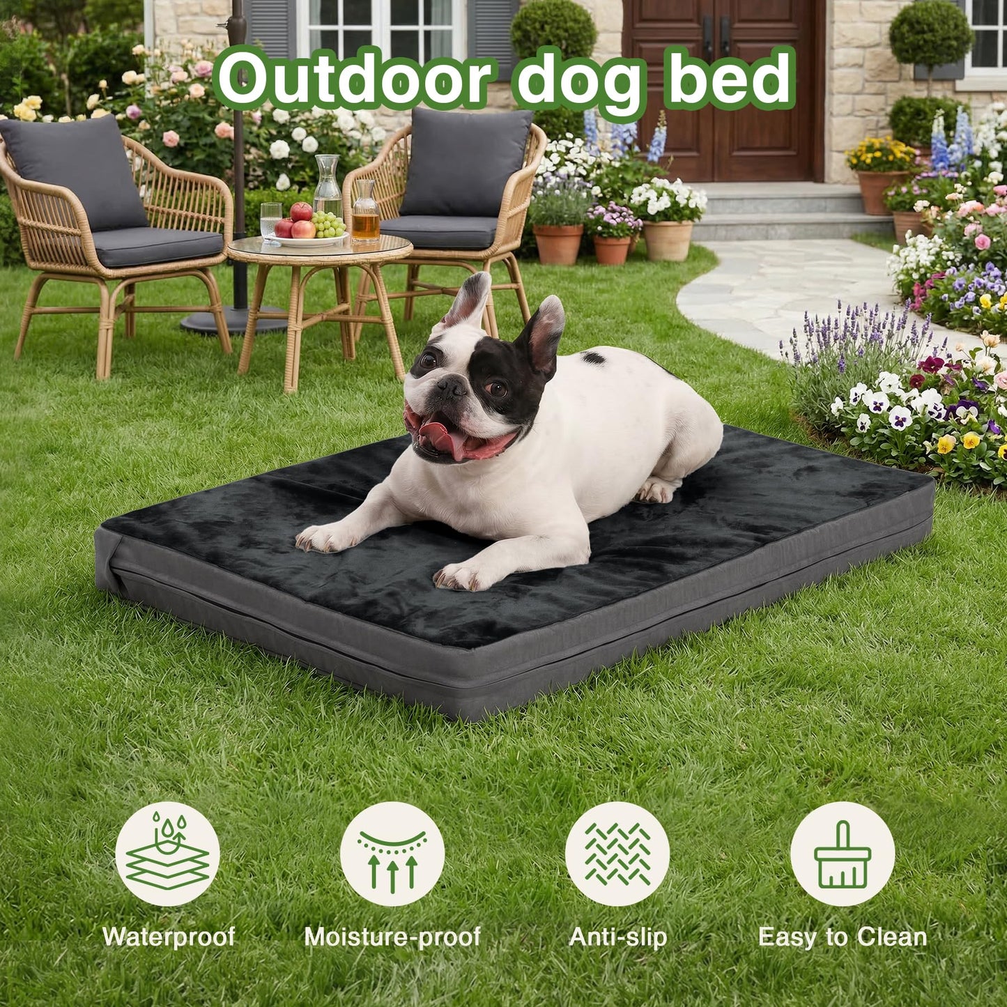 Vonabem Waterproof Small Dog Bed Crate Pad, Outdoor Washable Crate