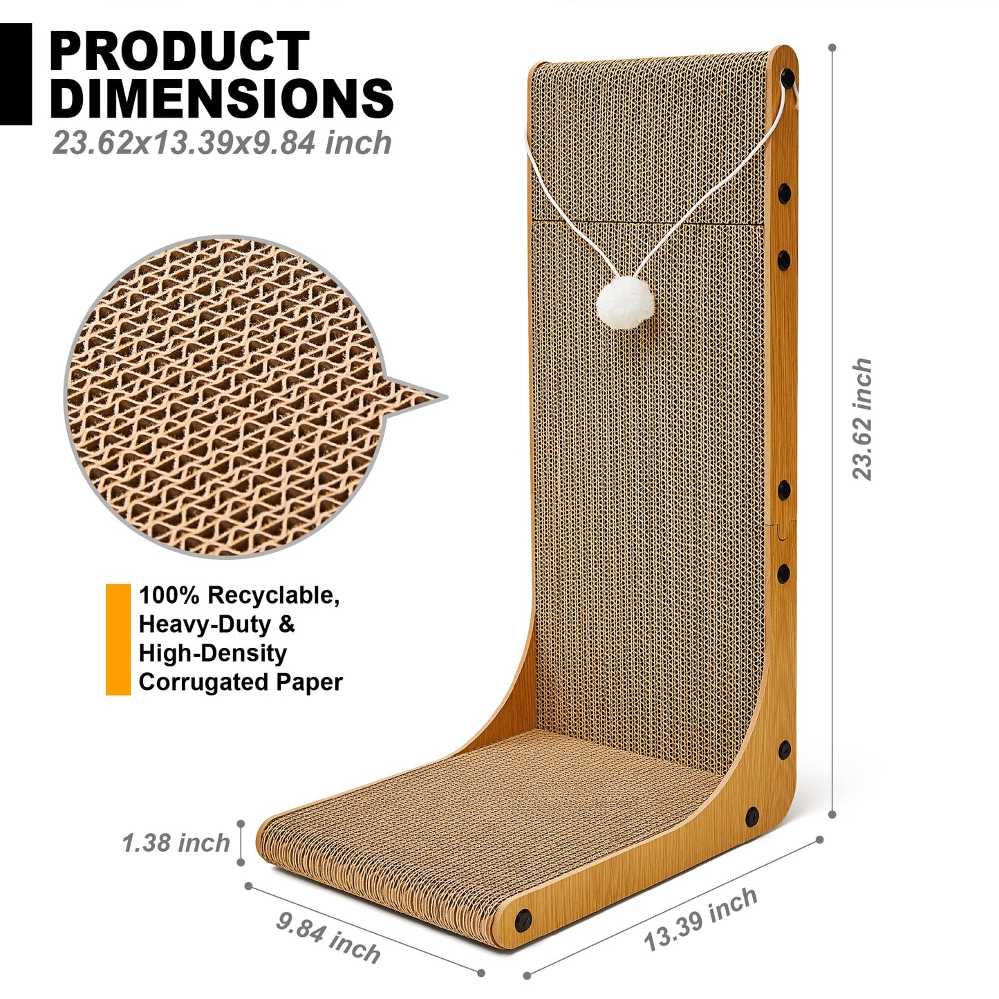 Markarbarka Value 2-Pack L-Shaped Cardboard Cat Scratcher, Scratchers