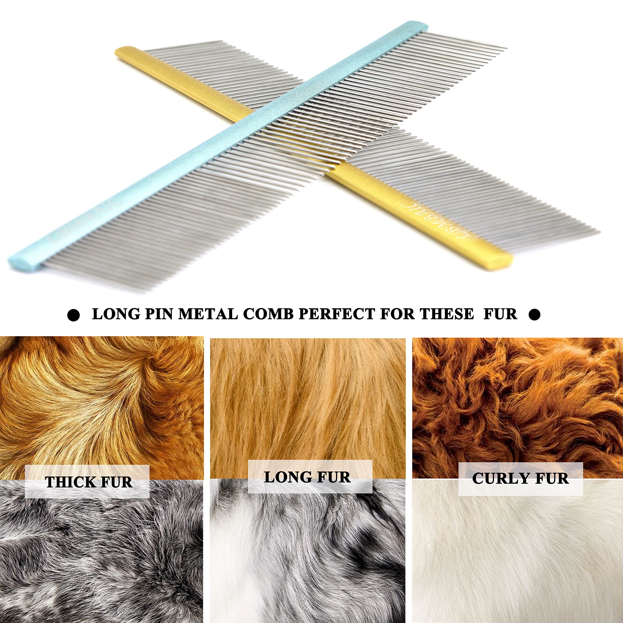 Large Metal Dog Grooming Comb for Shedding Matted Hair Comb