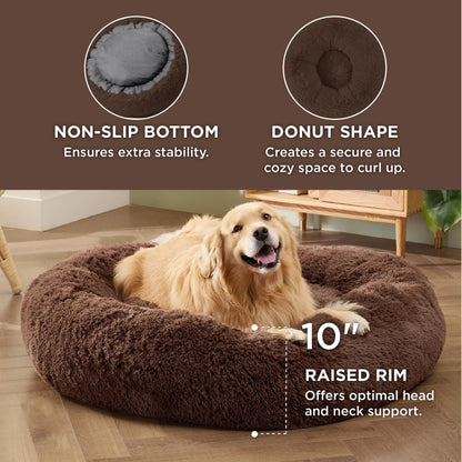 Bedsure Calming Dog Bed for Extra Large Dogs Donut Washable Bed