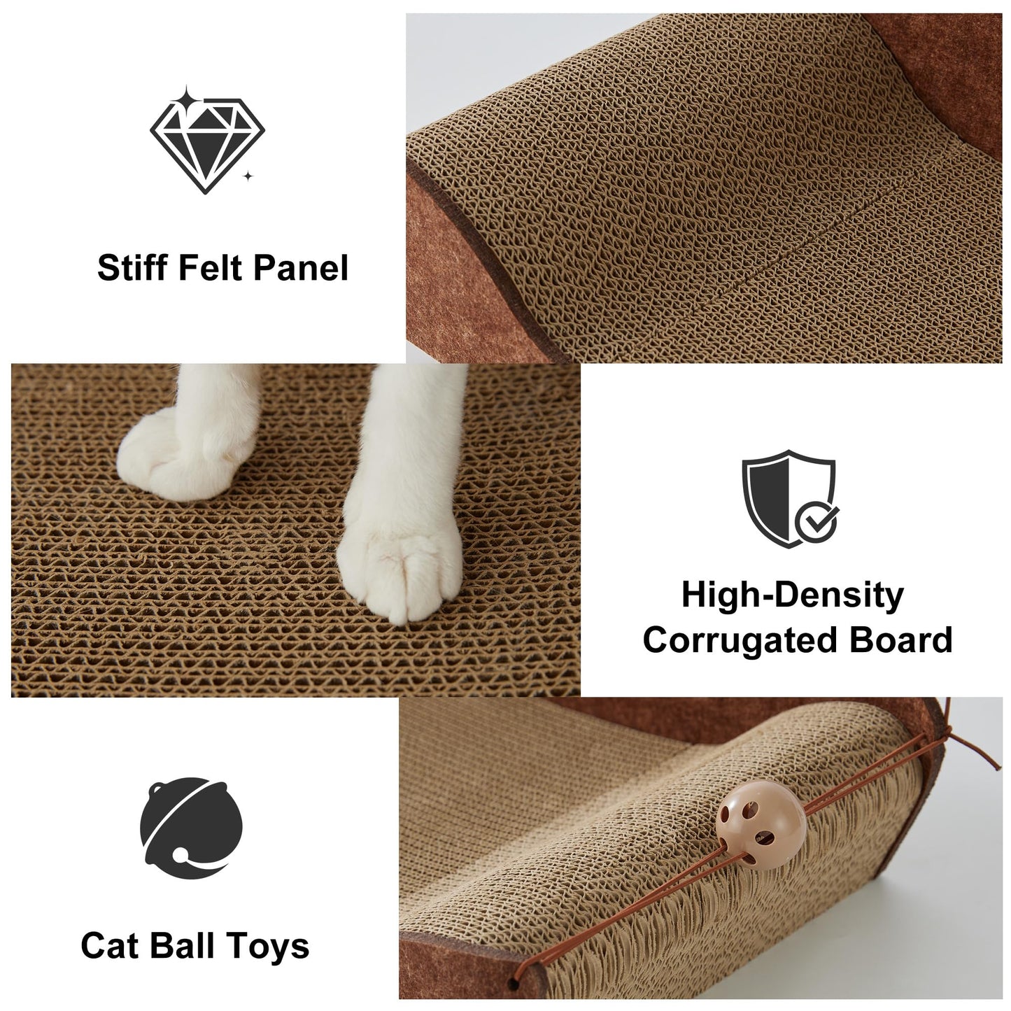 ZOMISIA 26'' Cardboard Cat Scratcher Bed Large Scratcher Couch Board