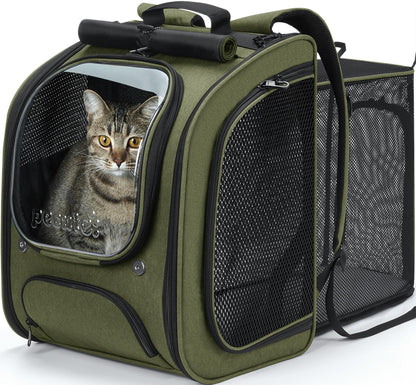 Pecute Cat Backpack Carrier Expandable, Large Space Cat Bubble Carrier