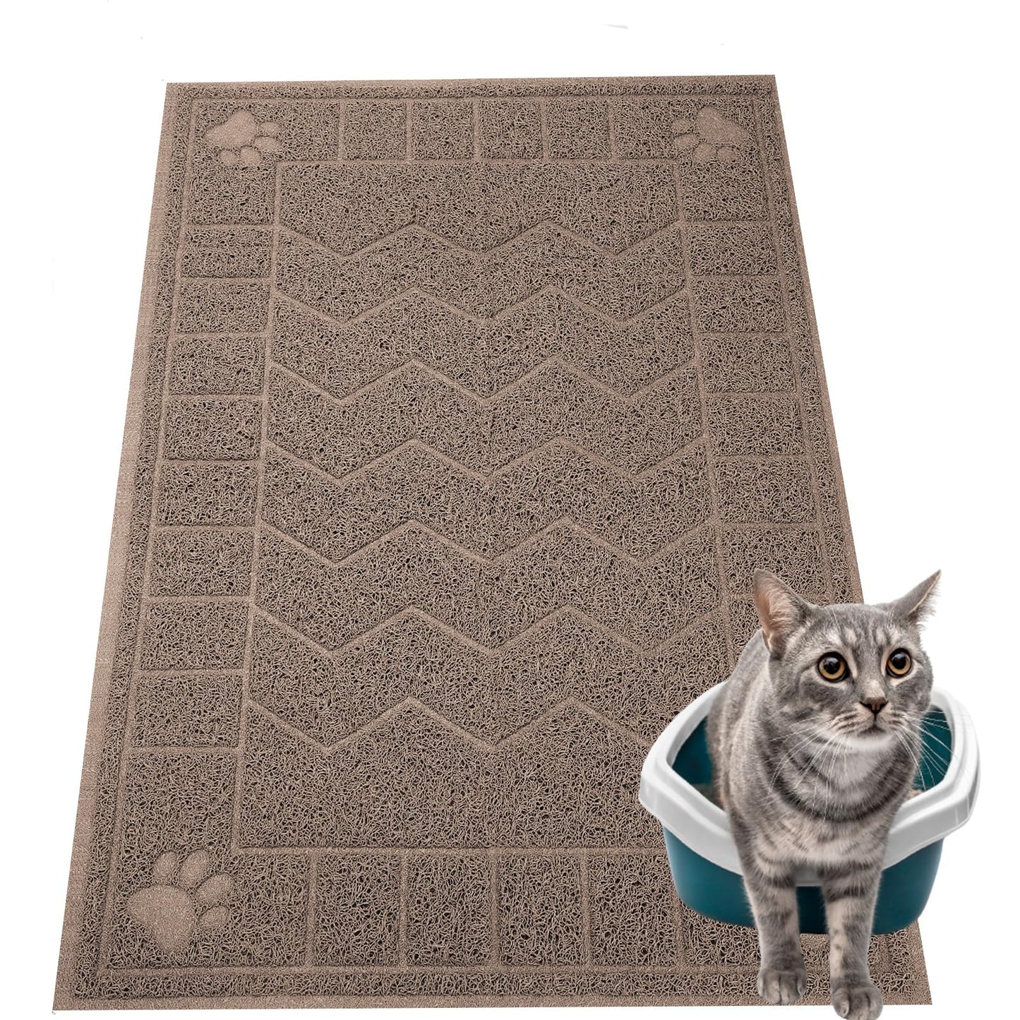 Motsamla Cat Litter Mat, Litter Trapping Mat Soft on Kitty Paws, Mat