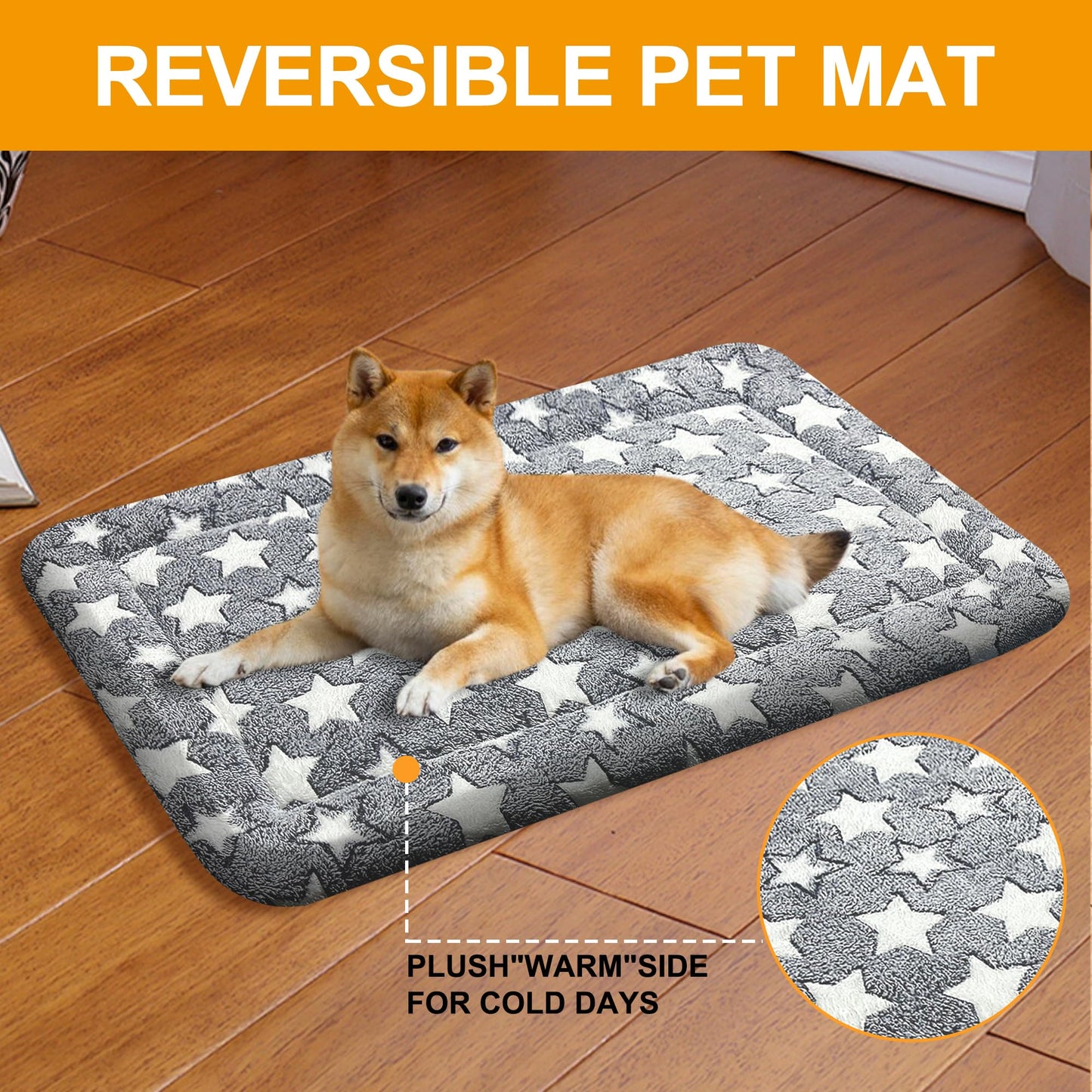 4 Pcs Washable Dog Bed Plush Orthopedic Outdoor Crate Mat
