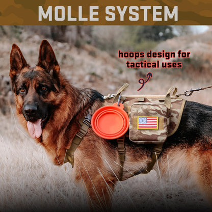Forestpaw Tactical Dog Harness Tactical Dog Collar with Bungee Leash