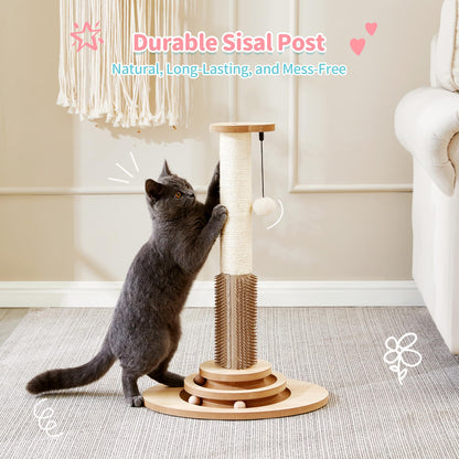 Made4Pets Cat Scratching Post, 23" Tall Sisal Cat Scratcher Post