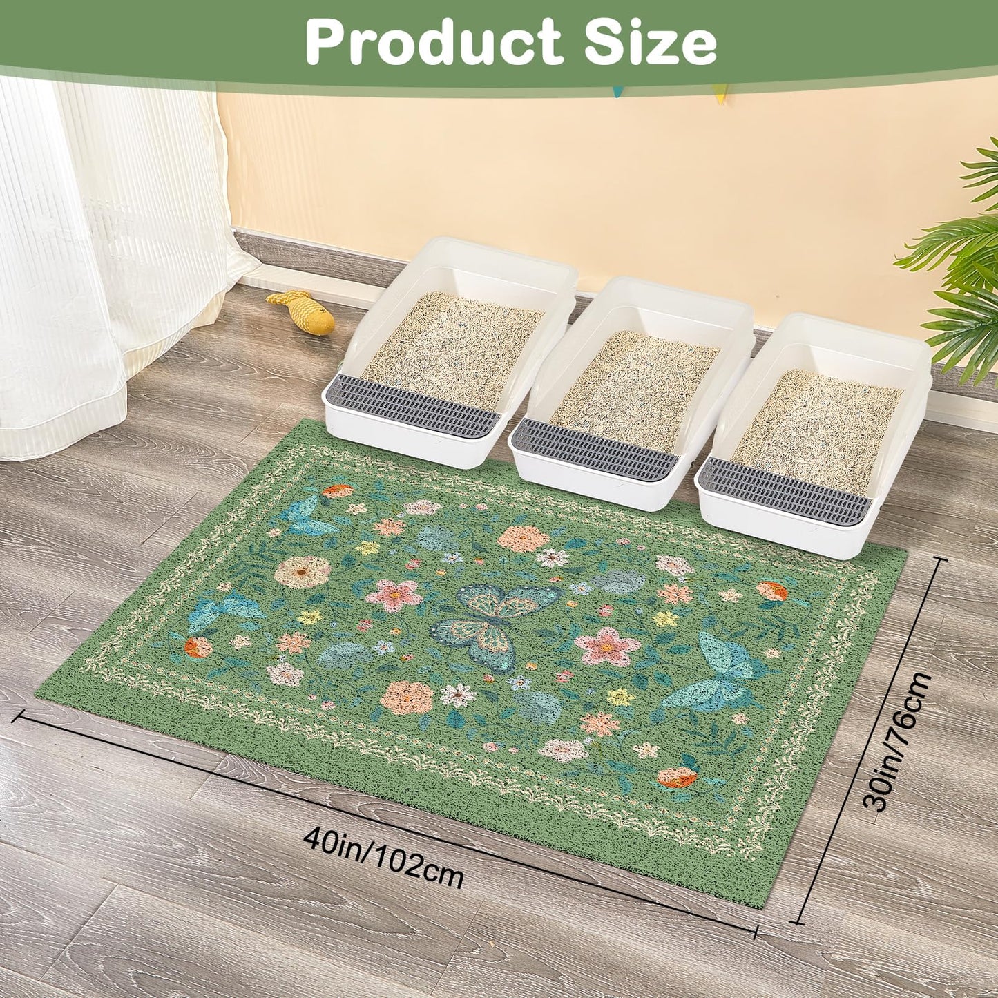 Unicorn Catcher Cat Litter Mat Non-Slip Bottom Litter Box Mat